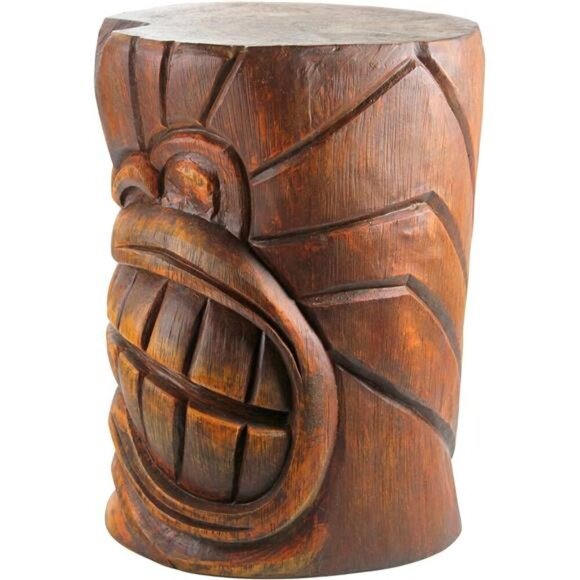 Grand Tiki Face Kanaloa Teeth Indoor/Outdoor Side Table Statue for Patio, Bar - Picture 4 of 5